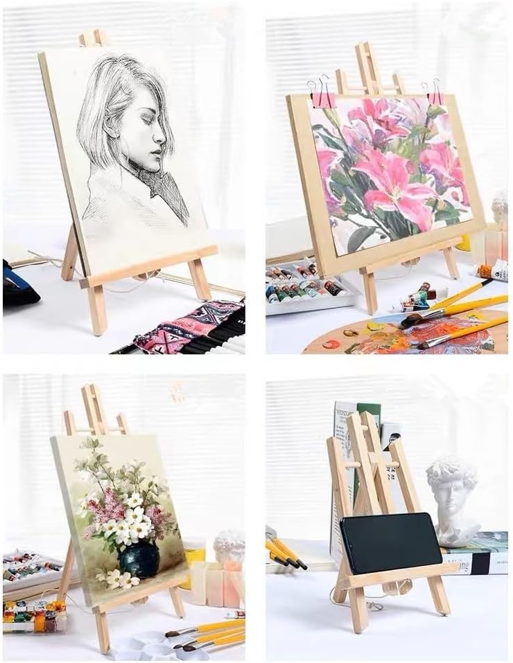 2PCS 17 Inch Desktop Easel, Party Easel, Wooden Easel - Versatile Tabletop Art D