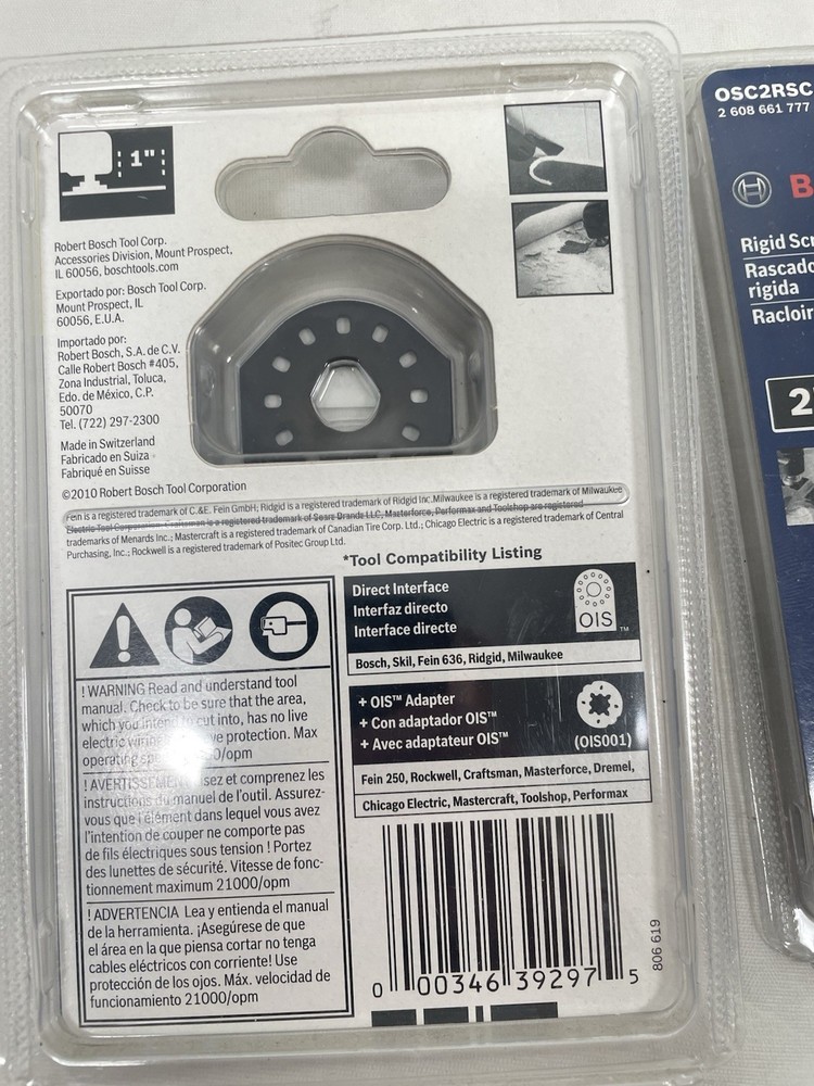 2pk Bosch OSC2RSC Multi-X 2-Inch Rigid Scraper Blade