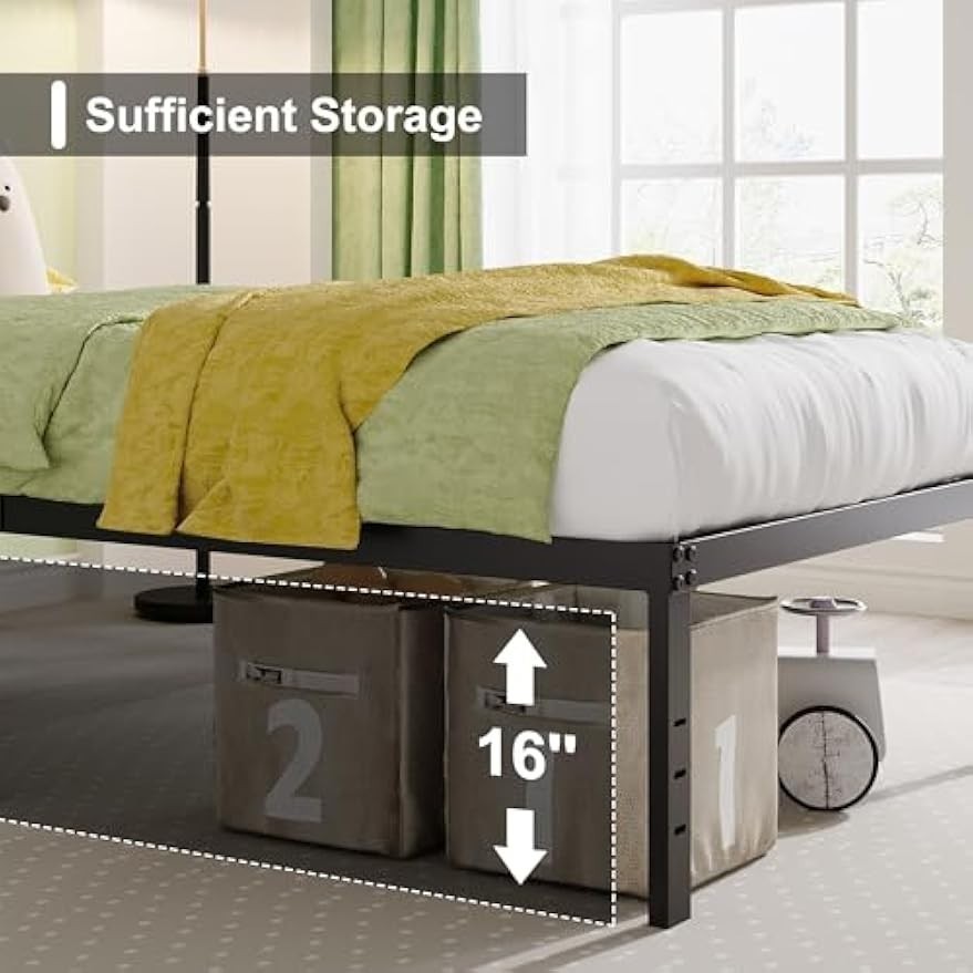 18 Inch Twin Size Bed Frame No Box Spring Needed Metal Platform Bed Frames US