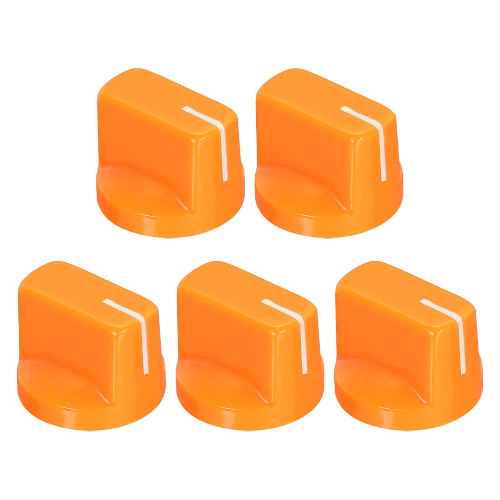 5Pcs 6.4mm Shaft Hole Pedal Knobs Pointer Control Knobs with Set Screw Orange