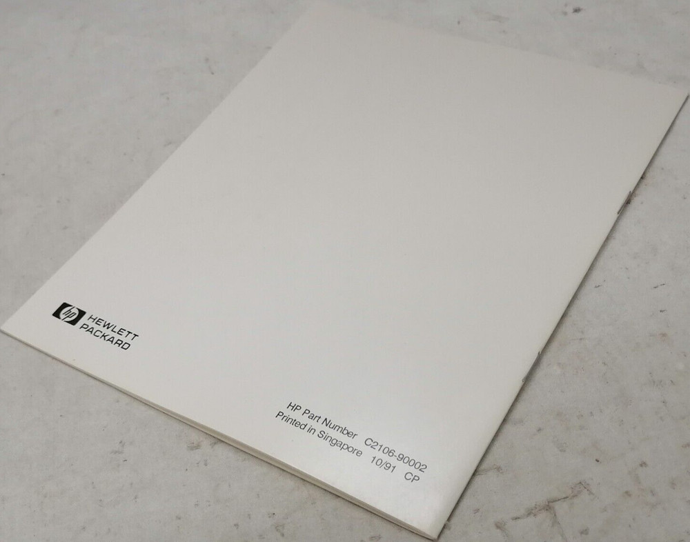 HP DeskJet 500 Printer Owners Manual/Setup Guide/Software Information