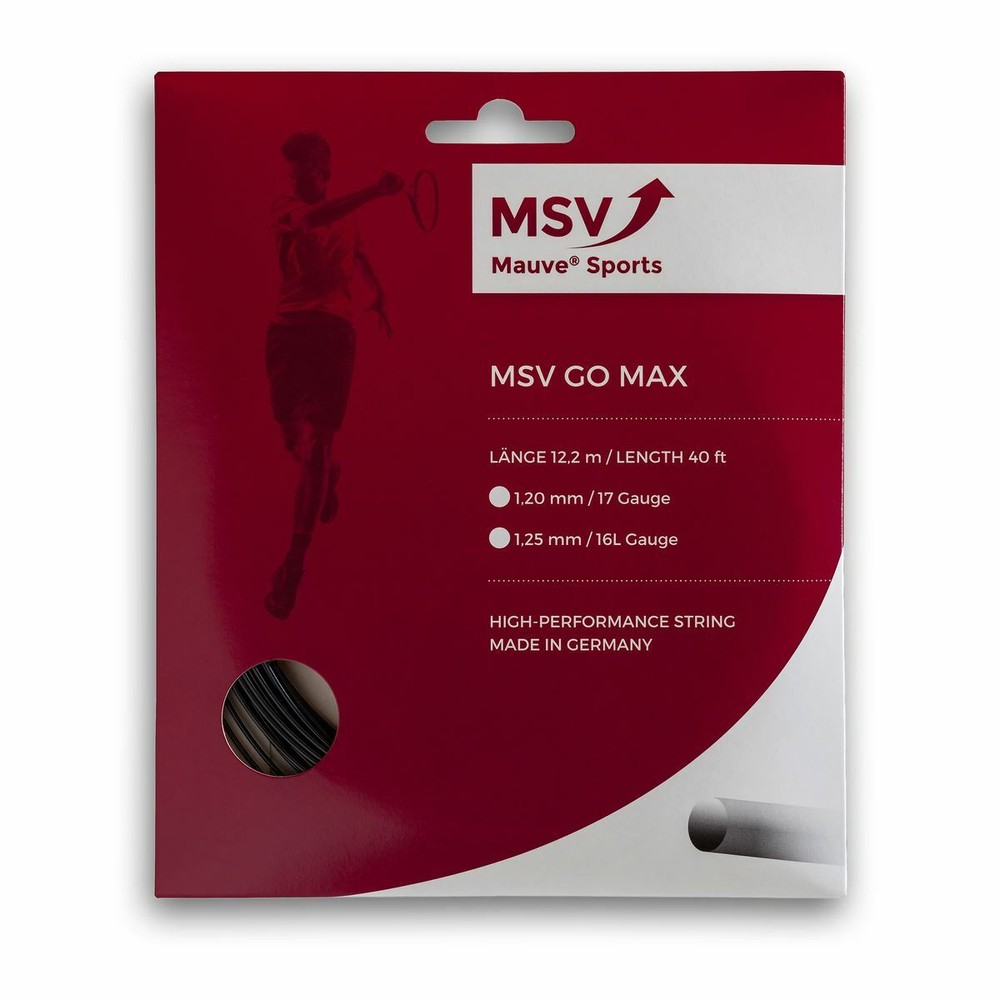MSV GO MAX Tennis String 12m 1.25mm Black