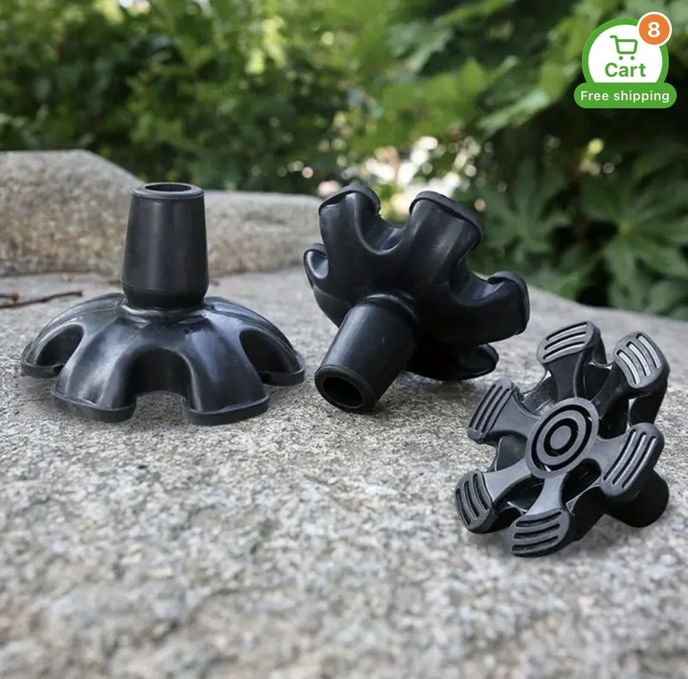 Hexagonal Cane Self-Standing Tip-Rubber Replacement Foot Pad for Walking Cane !!