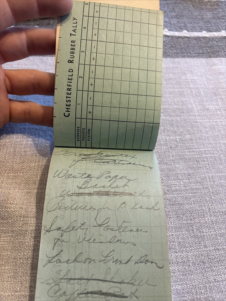 Chesterfield Bridge Cigarette Score Book
