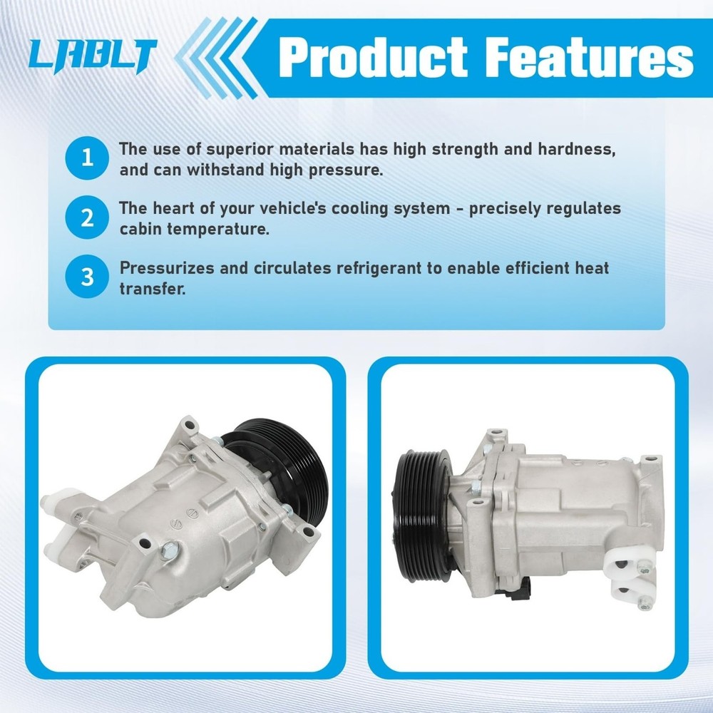 A/C Compressor Replacement for Versa 2007-2012 Replacement for Tiida 2007-201...