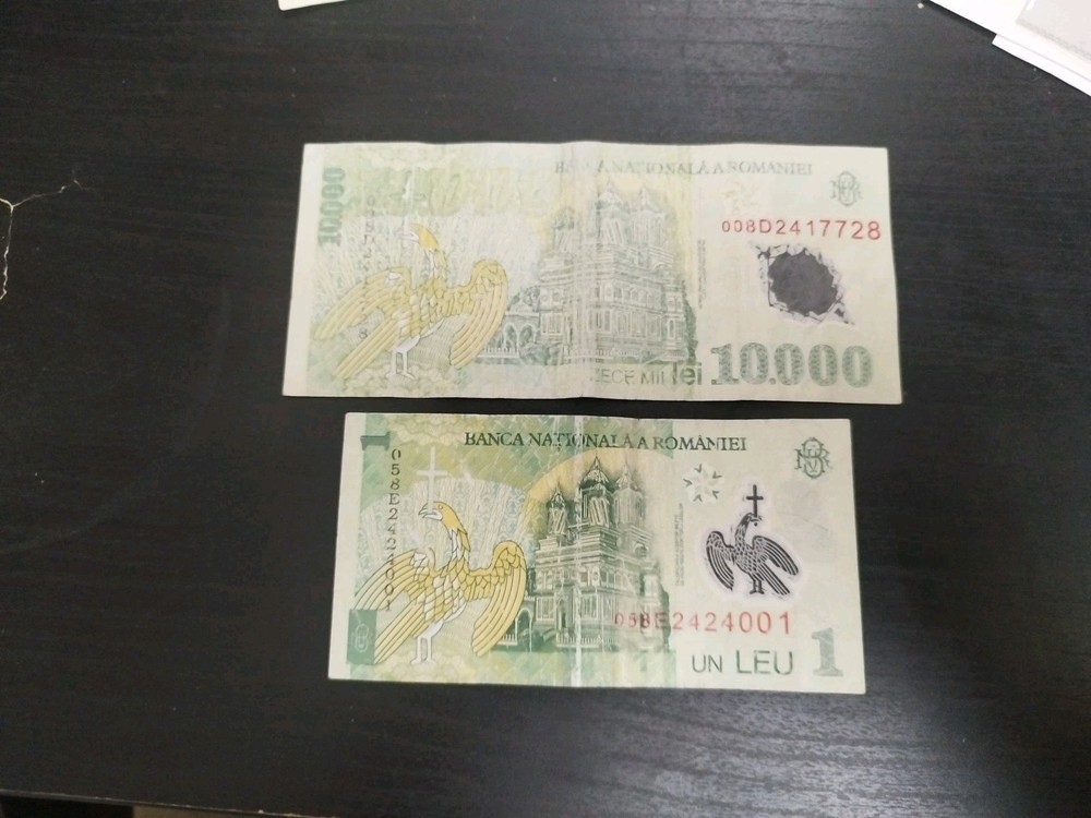 Romania 2 Different Banknotes