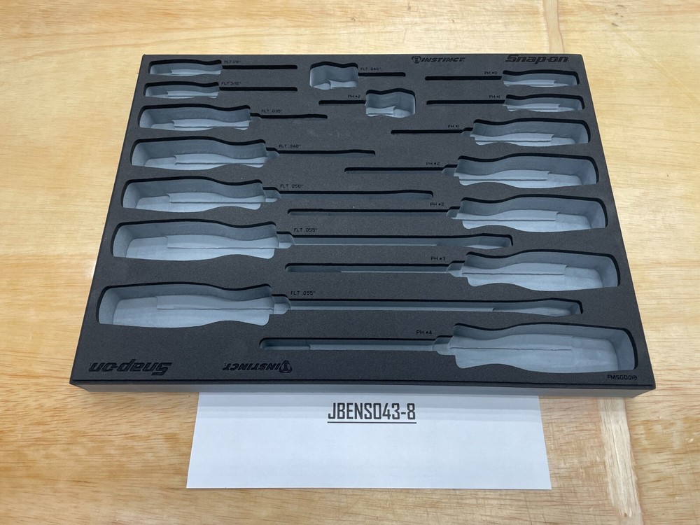 Snap-on Tools TITANIUM FOAM Tray for 16pc Soft Grip Screwdriver Set FMSGD01BDT