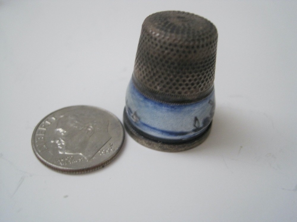 Delft Blue Sterling Thimble Boats