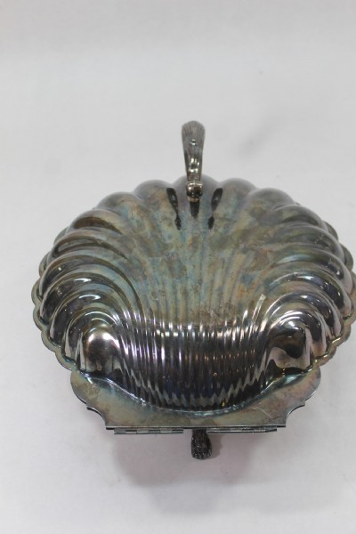 Shell Shape Silver Tone Serving Dish