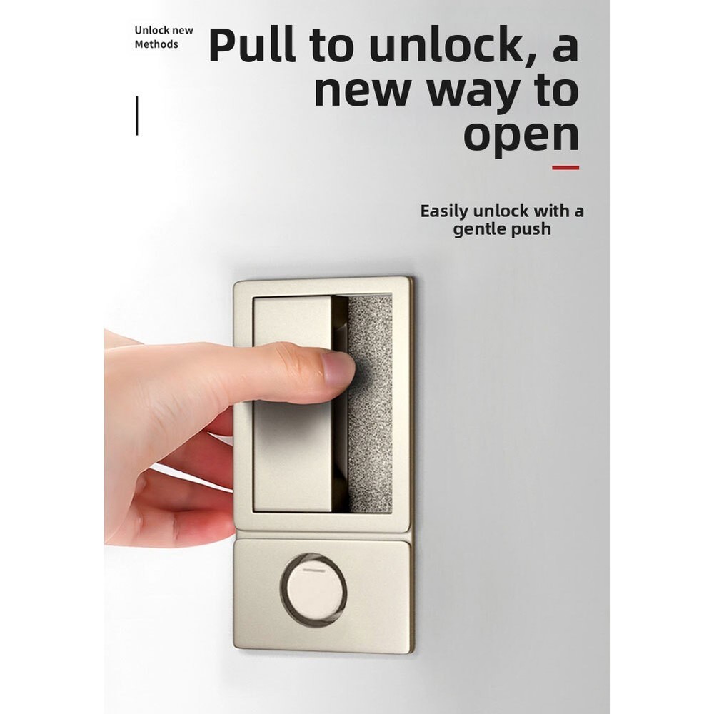 Flush Mount Door Lock Magnetic Invisible Handleless Silent Push Pull Mechanism