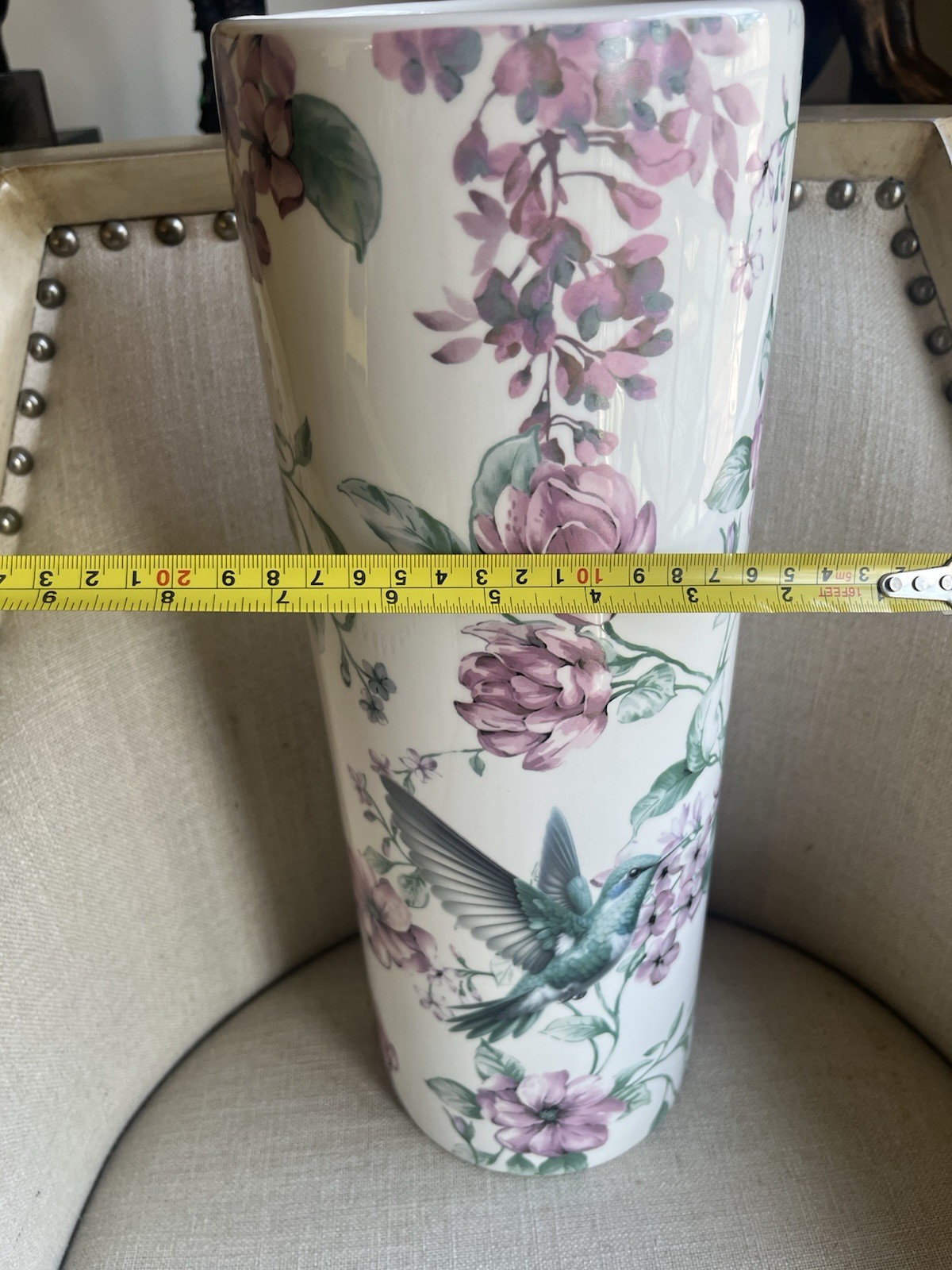 Beautiful Colorful Flower Bird Umbrella Stand Holder Floral /Vase NICE