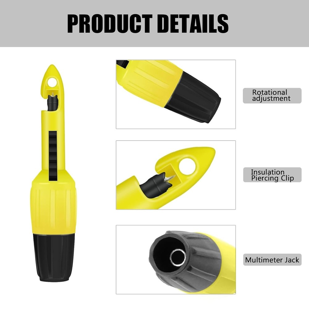 Wire Piercing Probe, Insulation Piercing Clip Tool for Multimeter Voltage Vol...