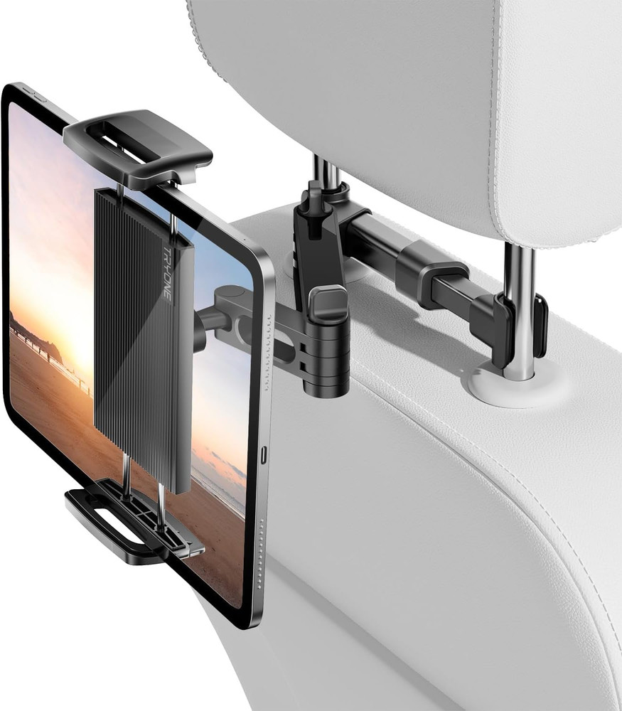 Car Headrest Tablet Holder Mount Stretchable Backseat Tablets Stand for Kids, Ca