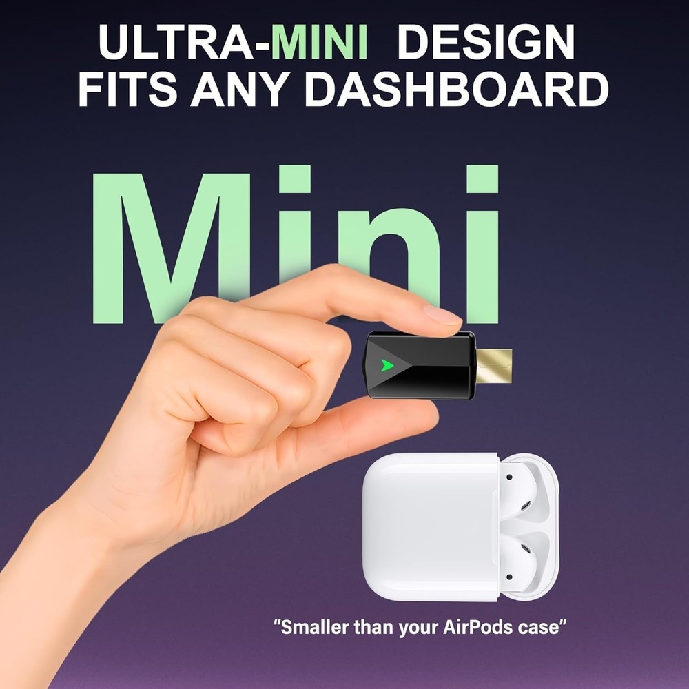 Wireless CarPlay Adapter– Android Auto Wireless Adapter, 5.8GHz Wi-Fi