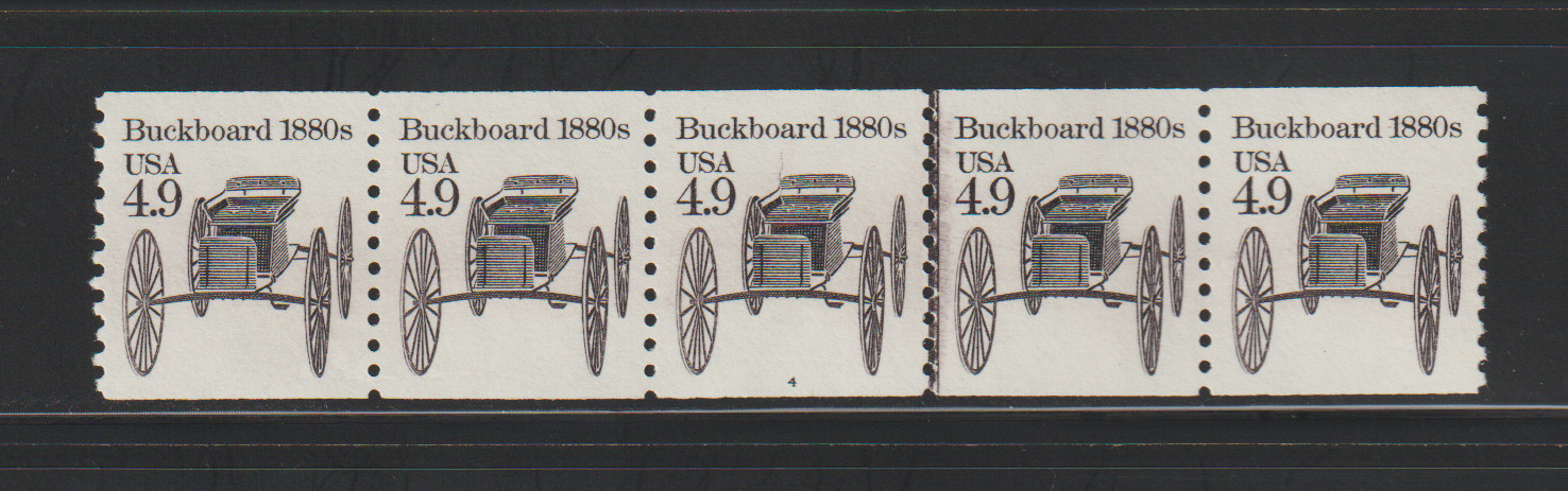 US PNC EFO Stamps: #2124 Buckboard: "Buggy Whip" PNC5 #4 CPV. MNH