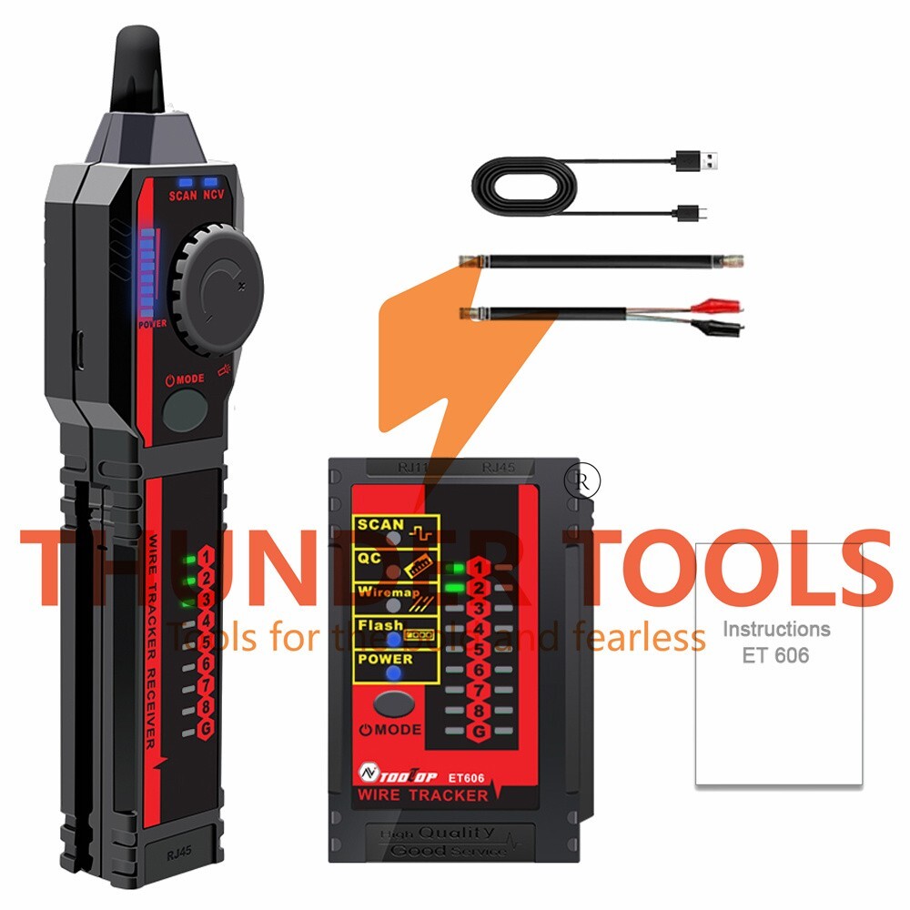 Thunder Tools ET606 Cable Port Tester Handheld Network Cable Tester Cable