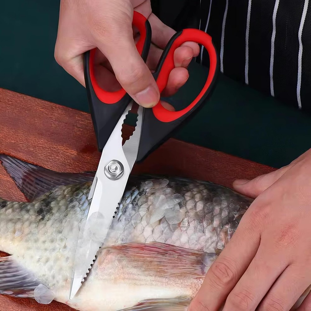 Multi-Purpose Cooking Scissors - Rust Resistant, Sharp Stainless Steel Blades