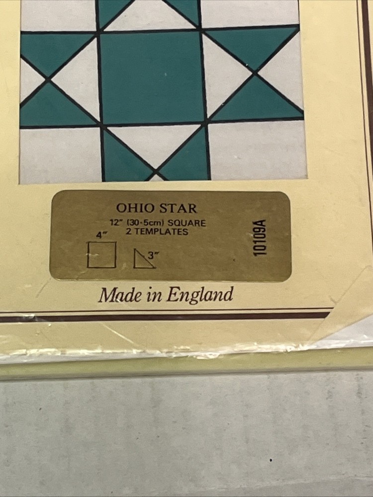 The Quiltery Patchwork 12" OHIO STAR Template Set w/ Instructions #10109A