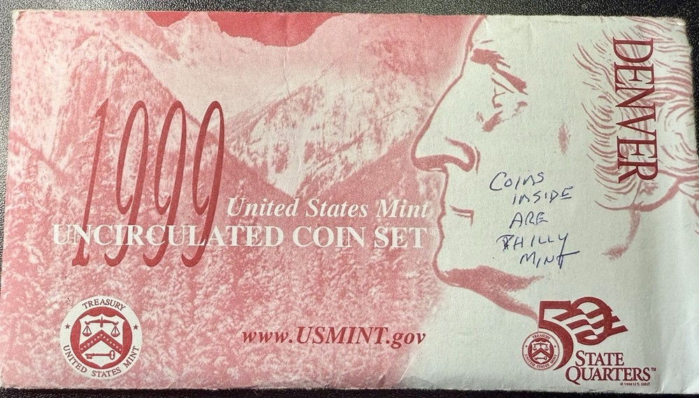 1999 U.S. Mint Uncirculated Set – Philly Mint with State Quarters