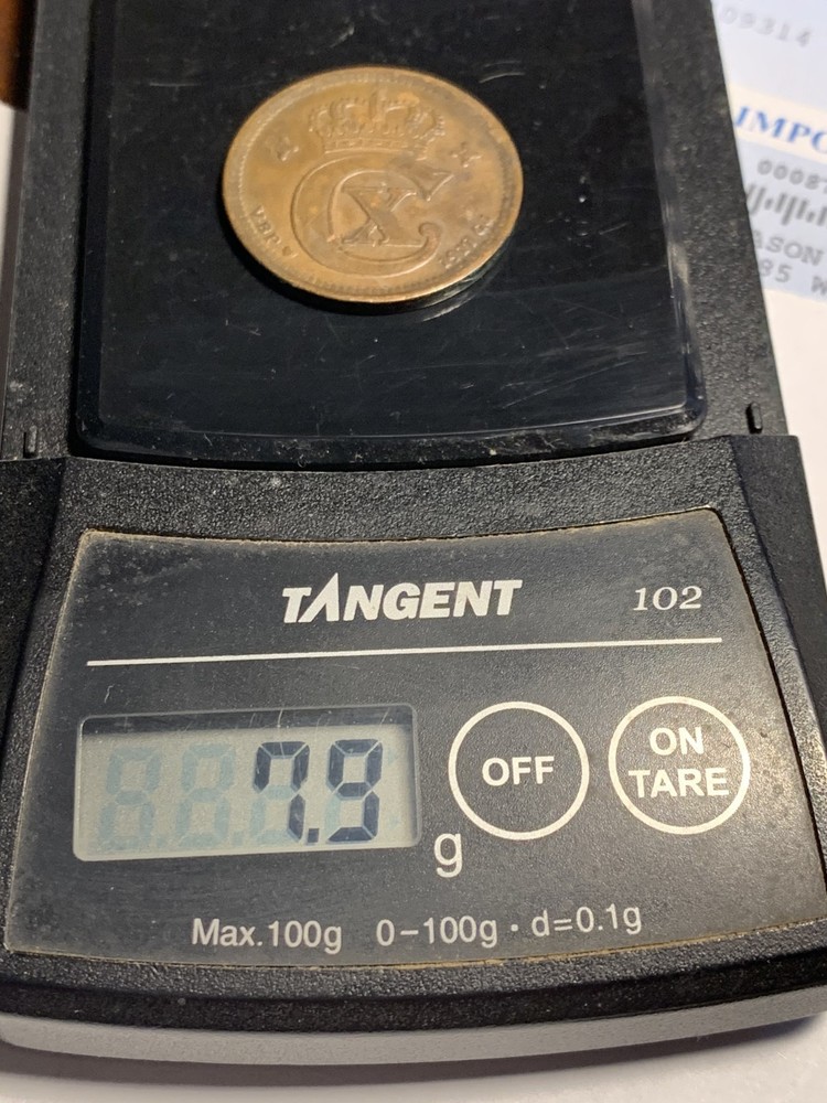 1917 Denmark 5 Ore, coin circulated