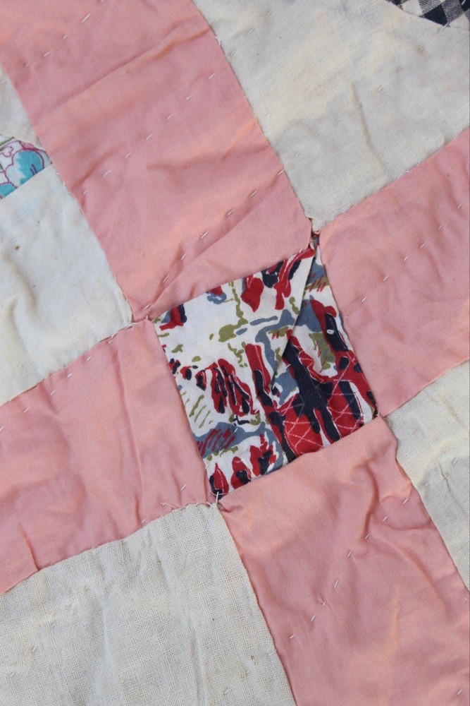 Antique Star Basket Patchwork Quilt RARE