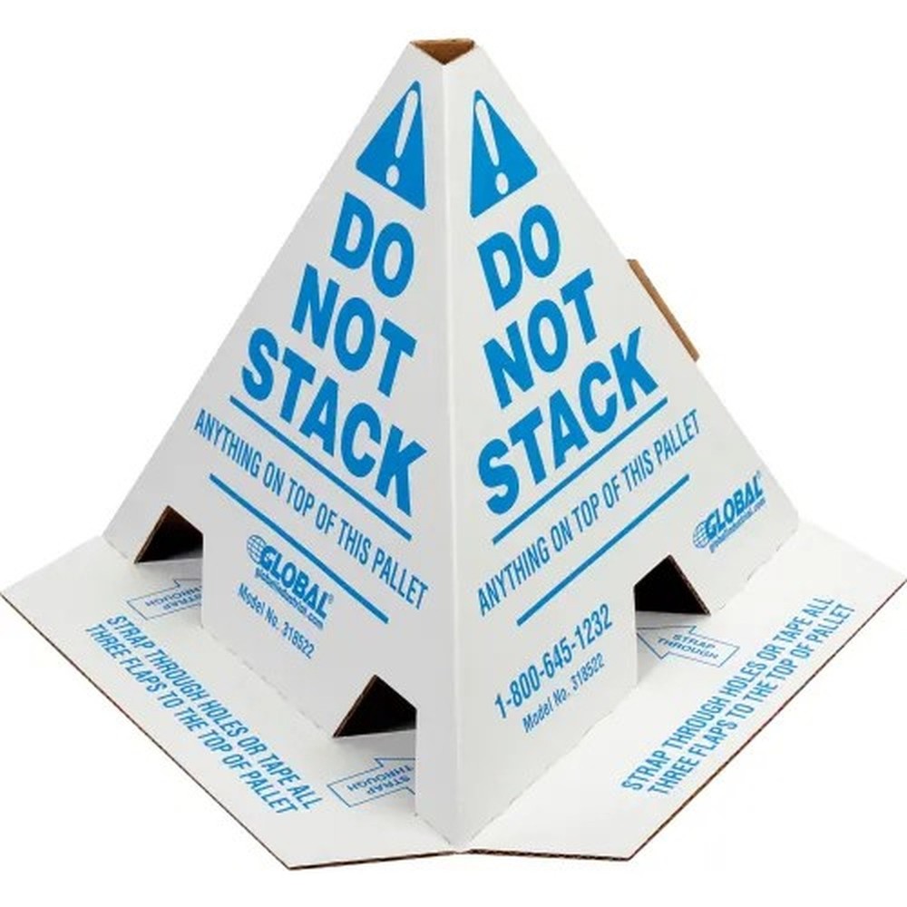 Global Industrial? "Do Not Stack" Printed Pallet Cones, White, 50/Pack