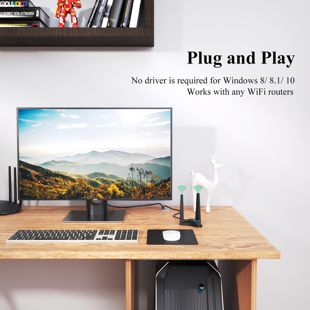 WAVLINK USB3.0 WiFi Adapter AC1300 Wireless USB Network Adapter for Desktop PC