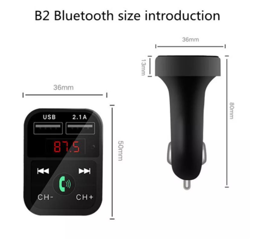 Bluetooth Car Wireless FM Transmitter Radio Adapter 2USB Charger AUX Hands-Free