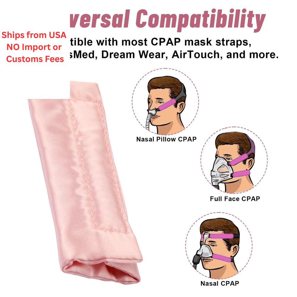 4 Pack Satin CPAP Mask Strap Covers, Silk Covers Comfortable Pink