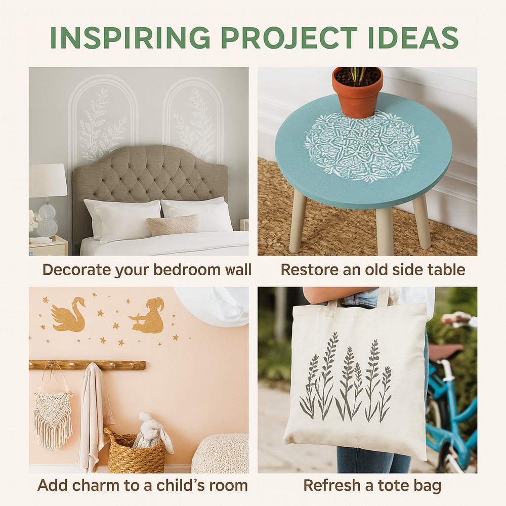 Capital Letter B Stencil with Patterns – 8x8" Reusable Plastic Craft Template