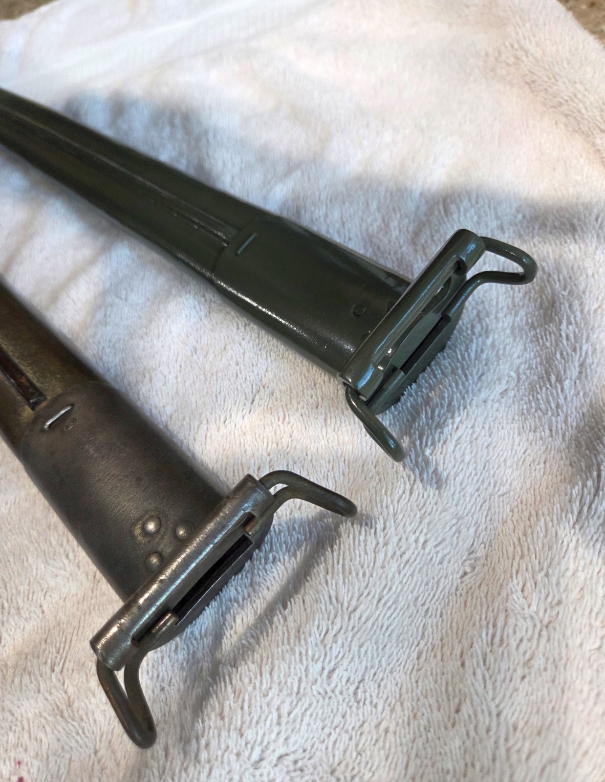 Real U.S. WWI Winchester Built M1917 Enfield Bayonet and a Repro also