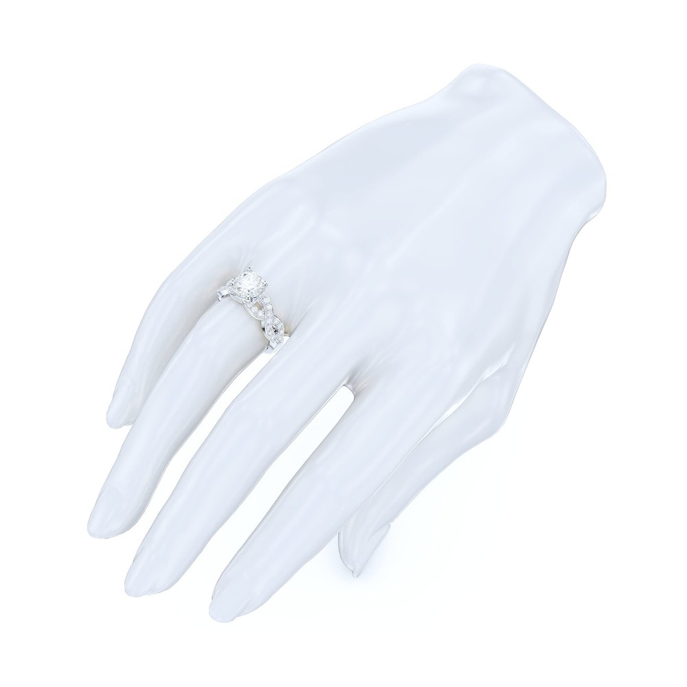 Sterling Silver Fancy Split Intersecting Infinity 1.5CT Simulated Round Diamo...