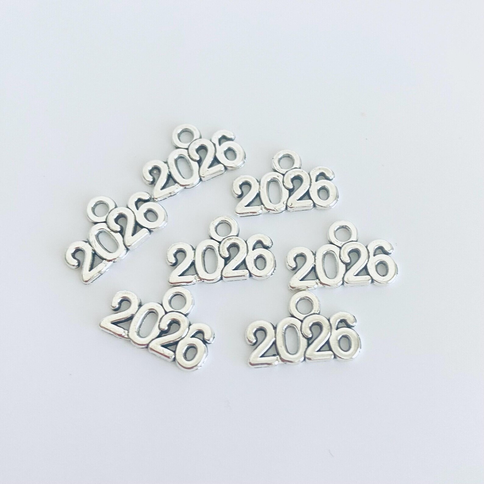 10 pieces - New YEAR 2026 Charms Tibetan Silver Alloy 14 x 9 mm FREE SHIPPING!
