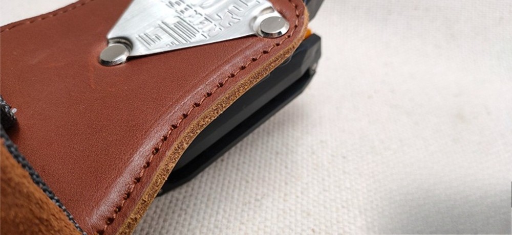 Compact Tool Pouch with Leather Pocket Pad