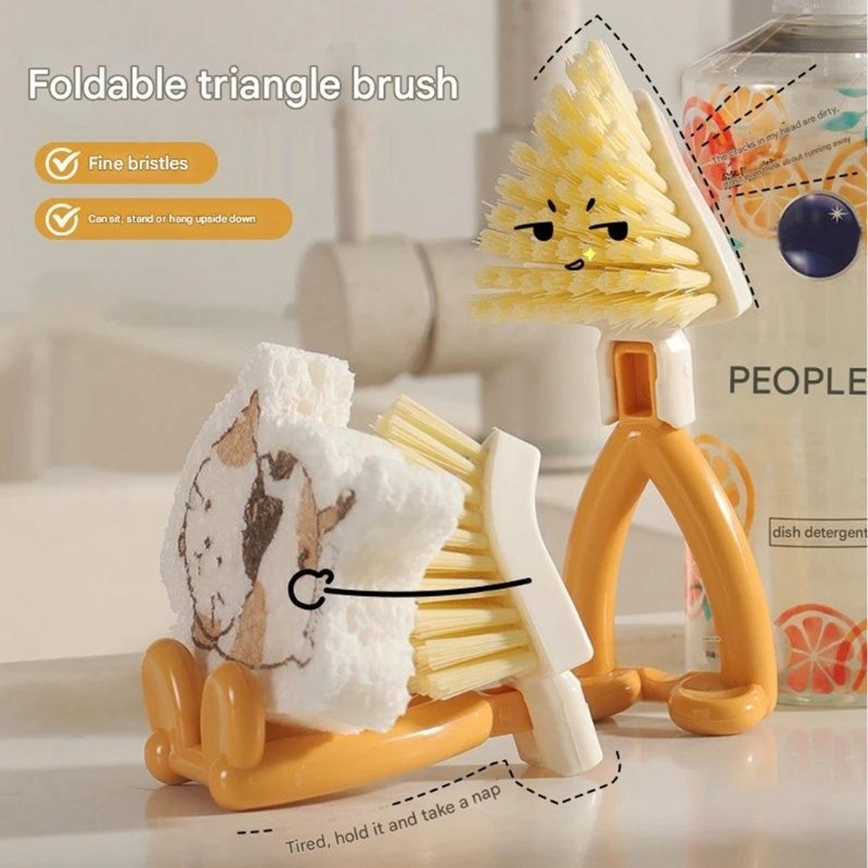 Multipurpose Collapsibles Triangular Brush Storage Toughes Flexible Bristles All