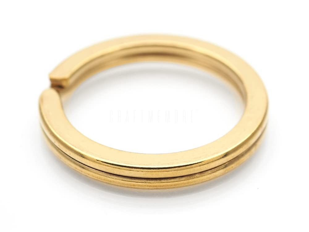 CRAFTMEMORE 4pcs Solid Brass Split Ring 1-1/4" (32mm), Brushed