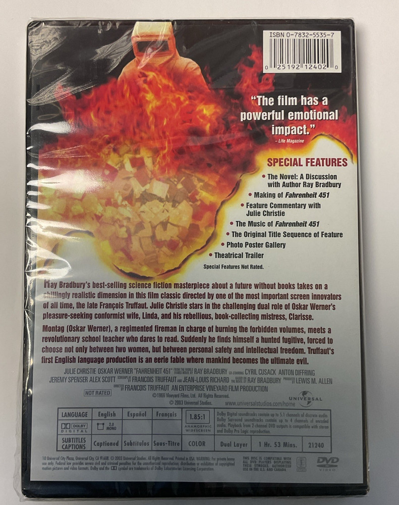 Fahrenheit 451 (DVD, 1966) NEW