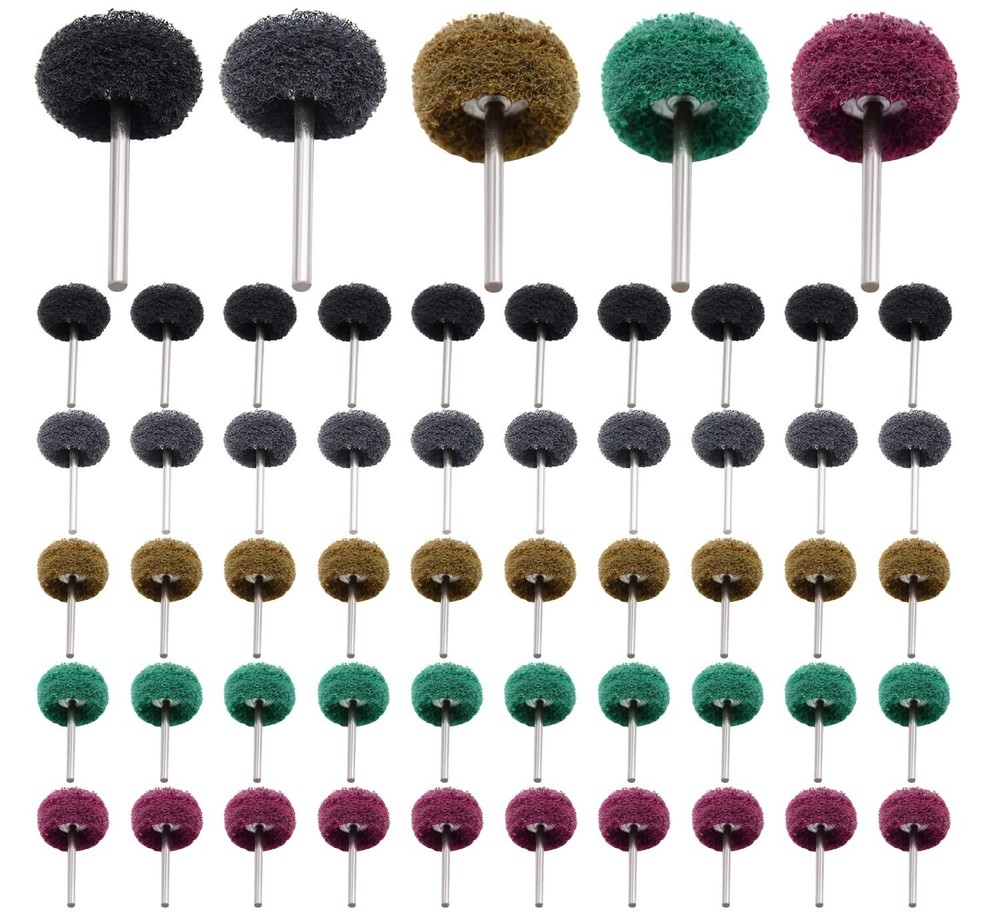 50pcs Abrasive Wheel Set for Rotary Tools - Multiple Grits & Sizes