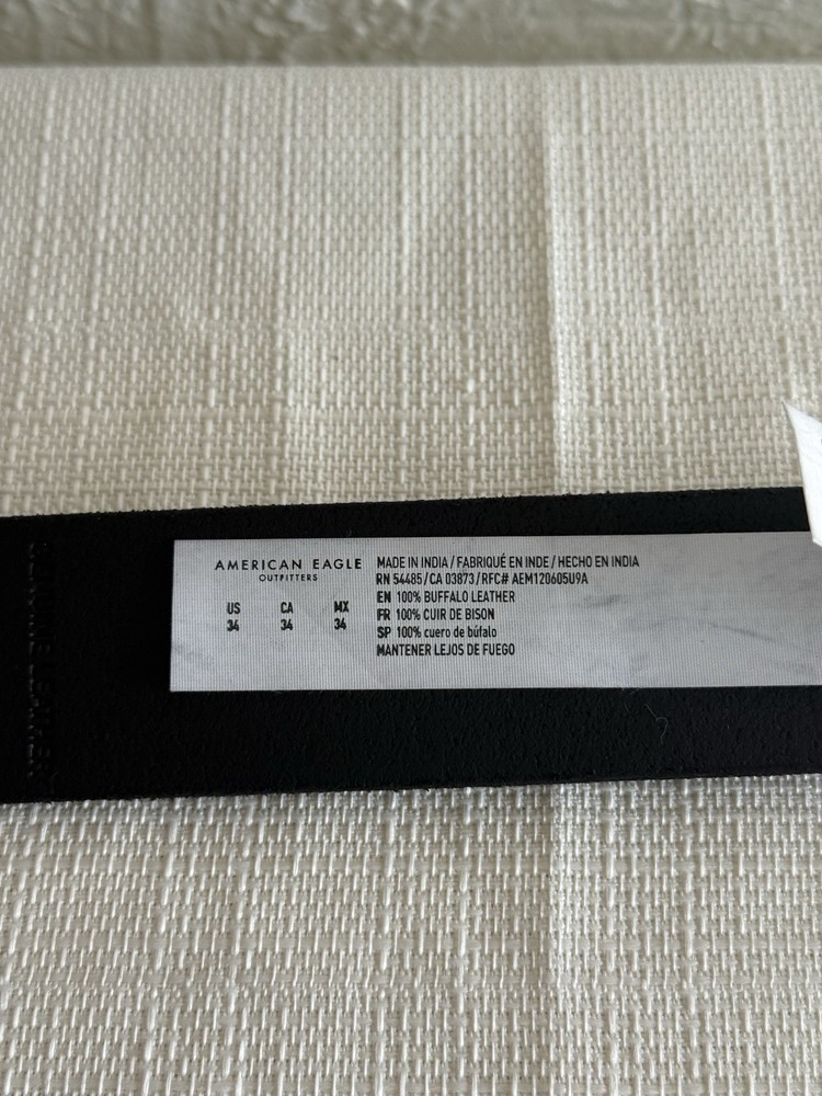 American Eagle Black Leather Work Belt - Men's Size 34