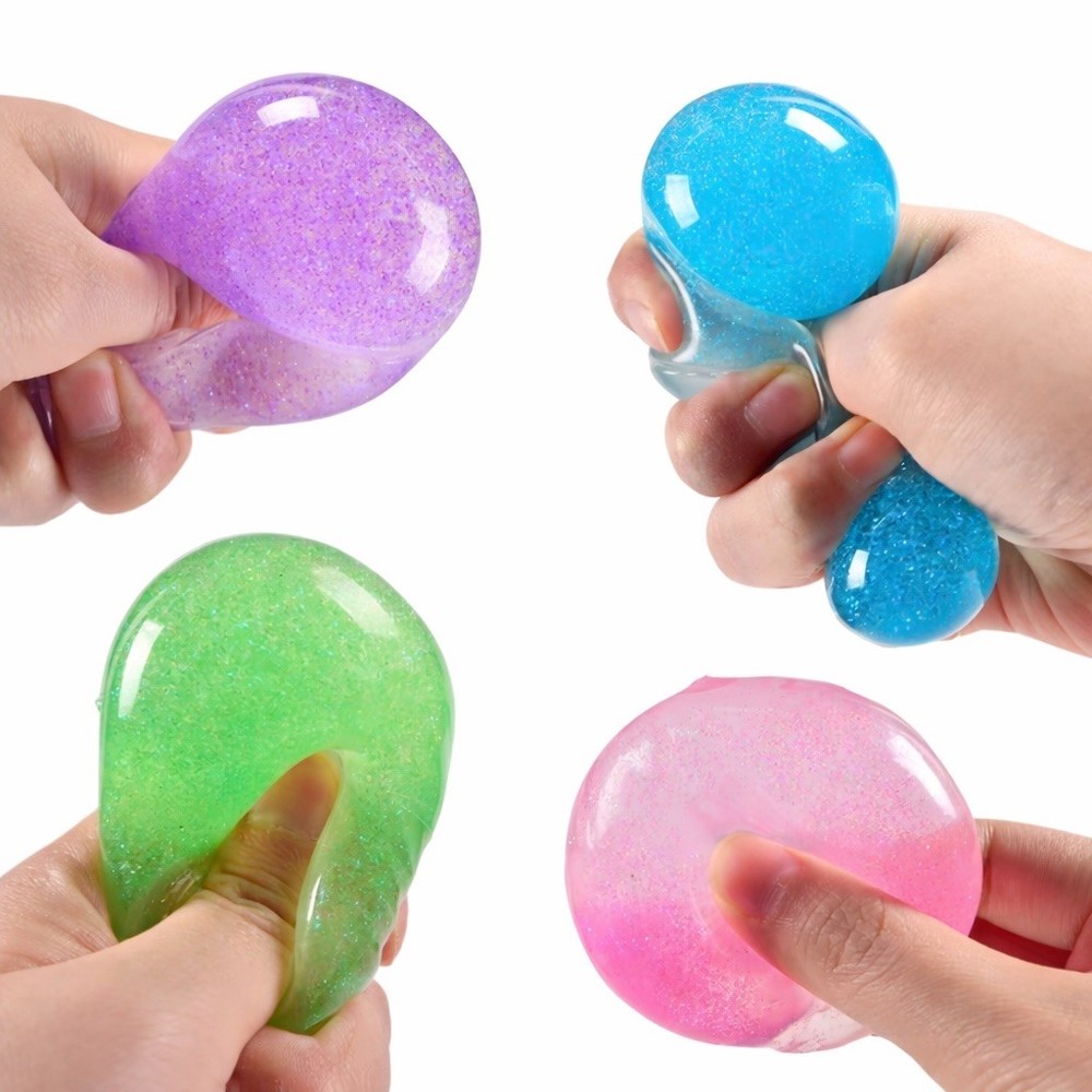 VIRAL Squishy BLUE Glitter Dumpling 2.5” Squishy Bun