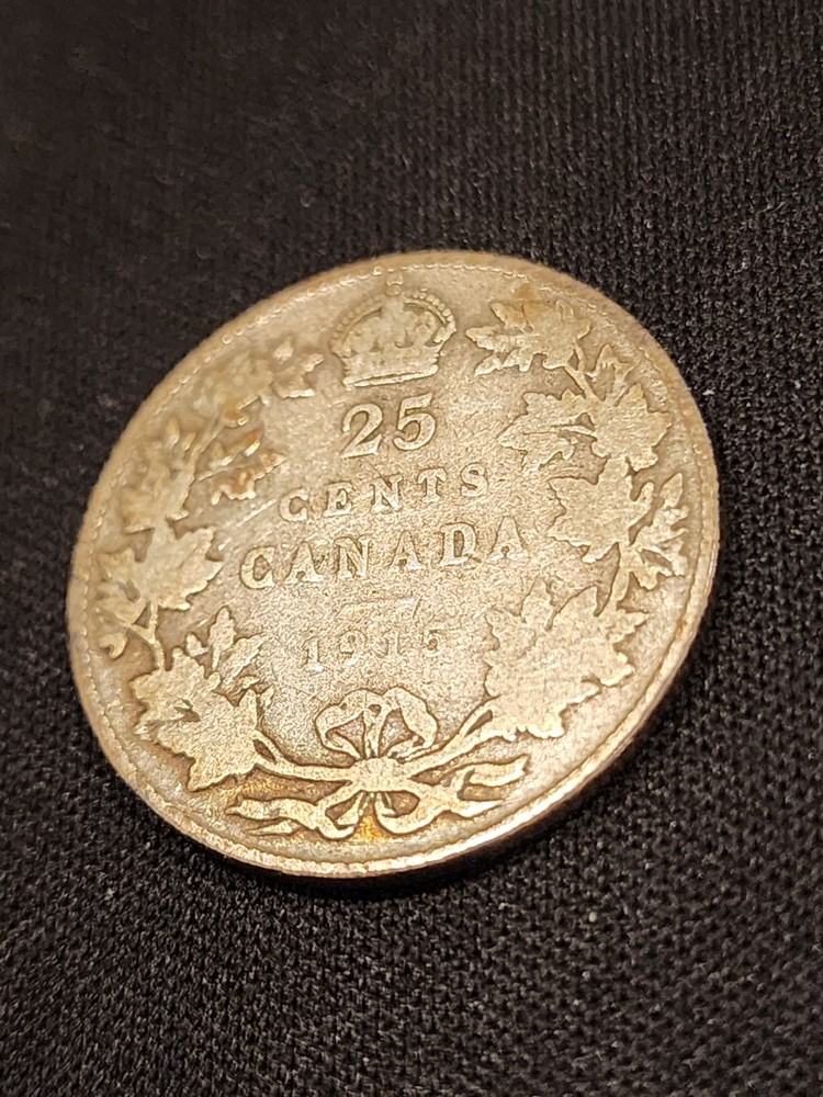 1915 Canada 25 Cents Silver Coin - Key Date