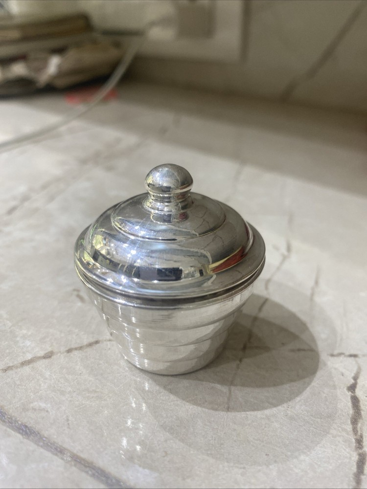 Sterling Silver Melon Shape Pill Box 24 Gram Bis Hallmarked