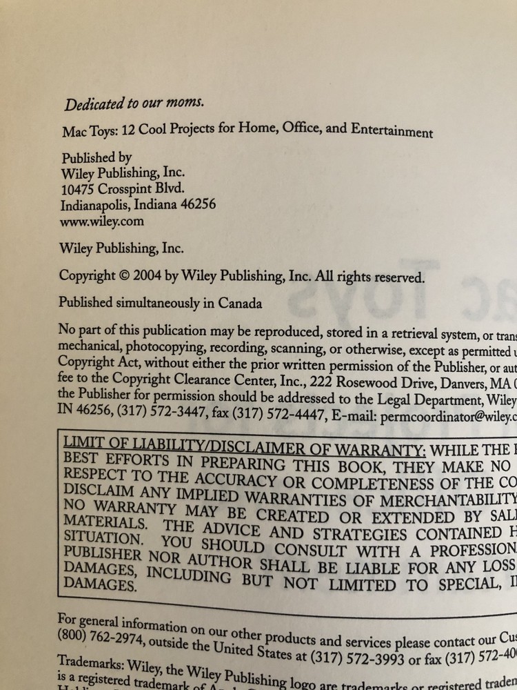 Mac Toys / Macintosh Computer Book