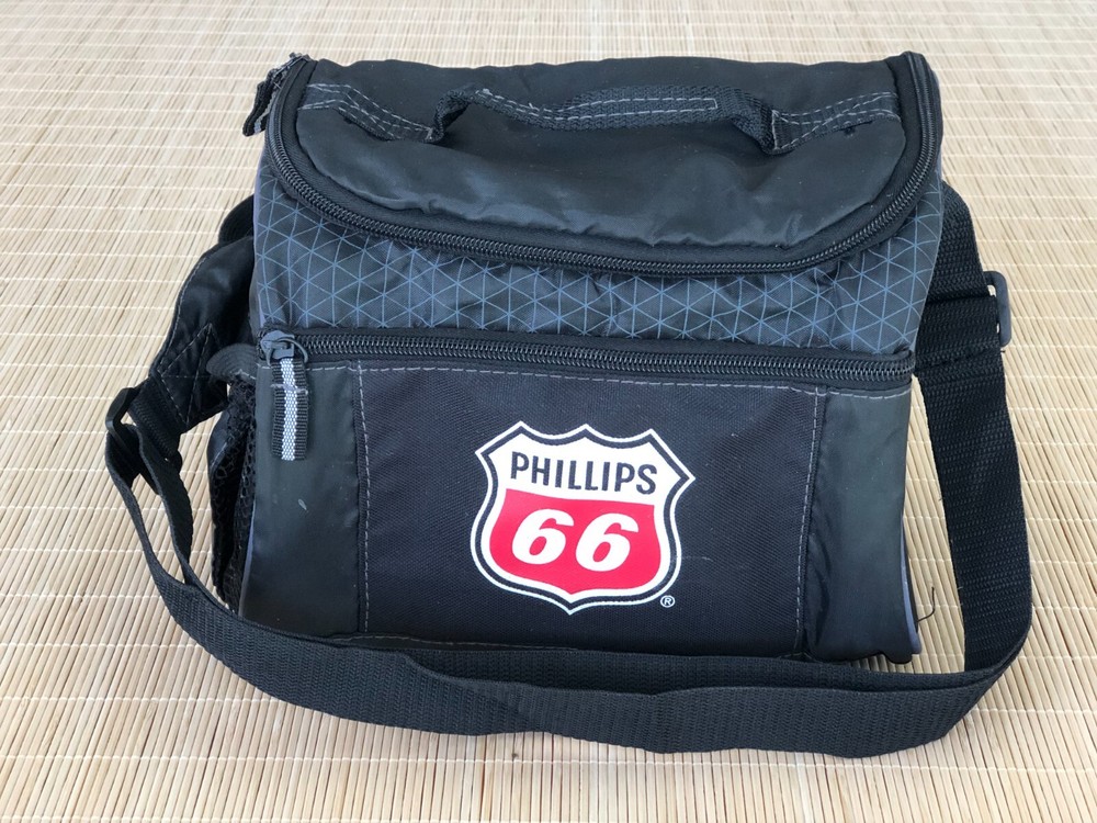 Phillips 66 Insulated Lunch Box Cooler Bag Black Adjustable Strap