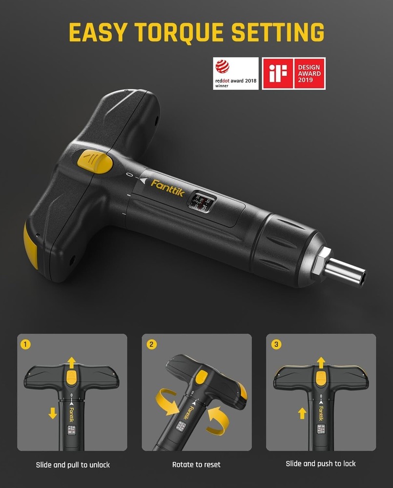 Fanttik TS2 PRO Torque Screwdriver Wrench Set, T-handle, Bits Storage Design
