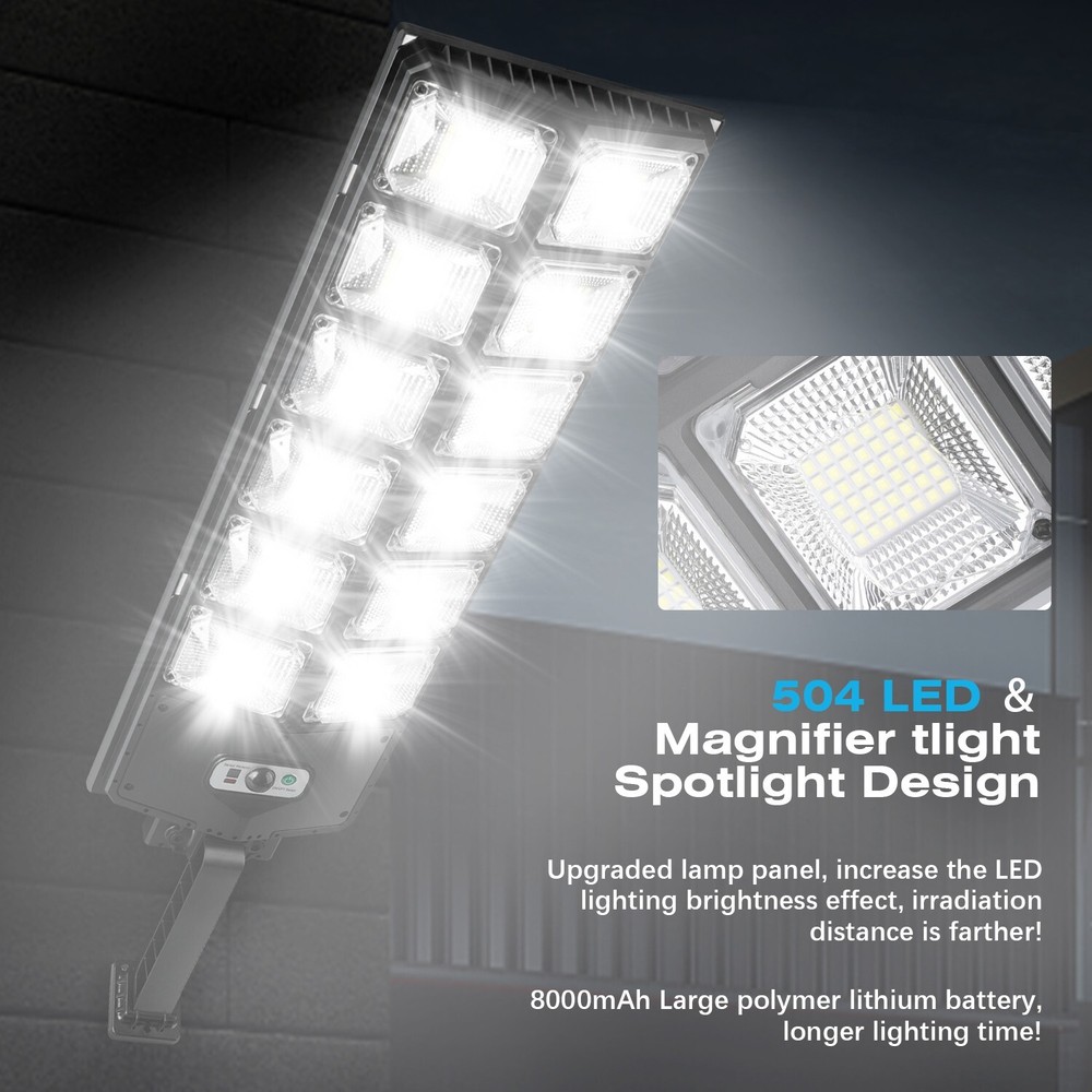 NEW Solar Street Light Road Lighting 1000000LM With Remote Control Garden Light