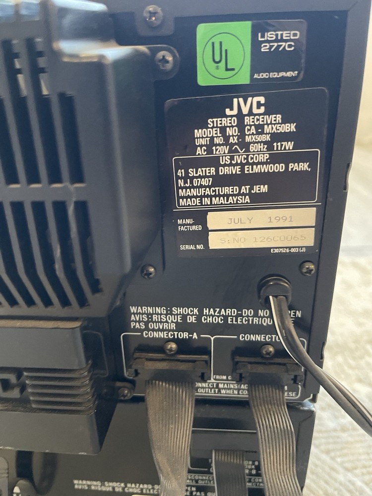 JVC CA-MX50BK Compact Component System Stereo Receiver with Remote Works