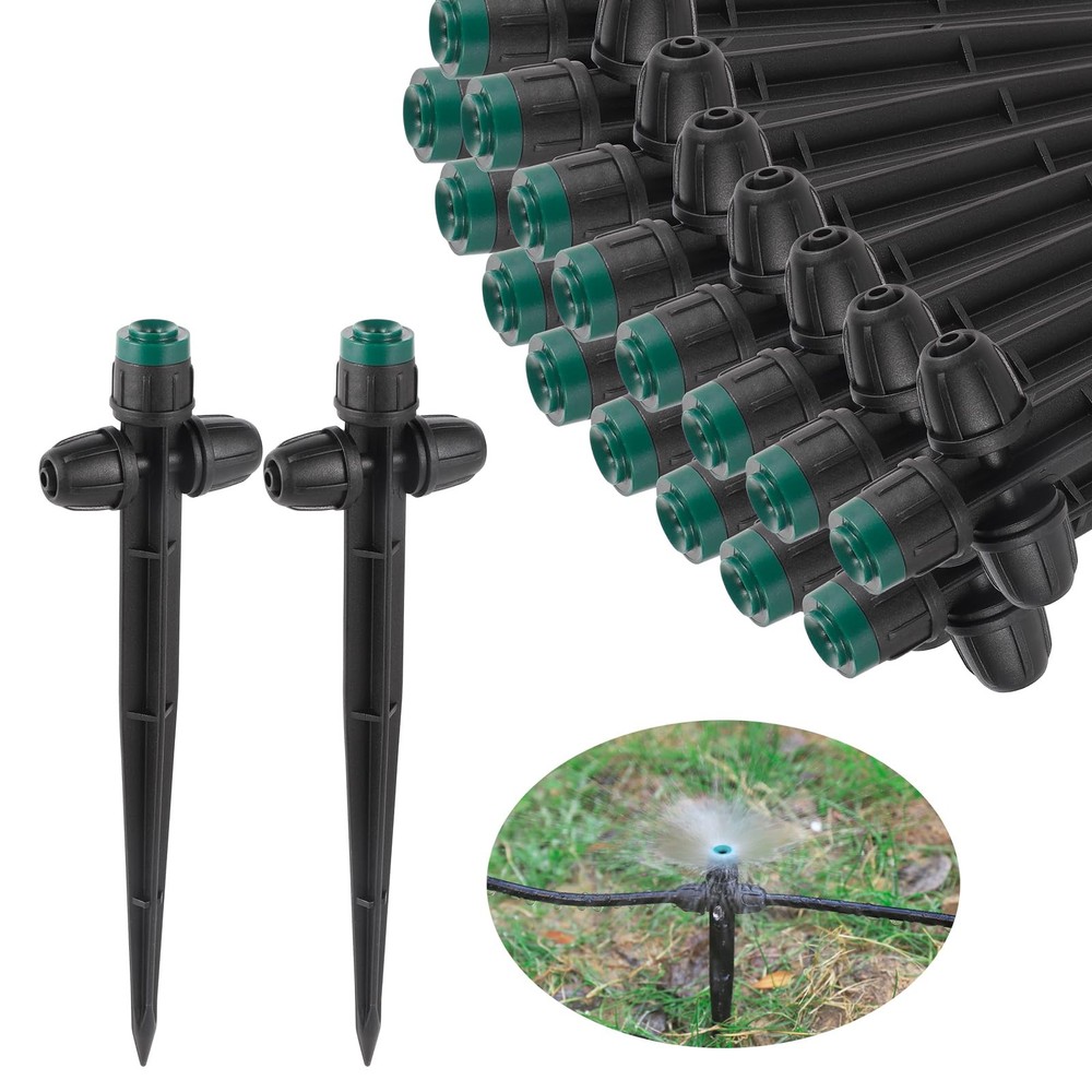 Drip Irrigation Emitters Sprayers for 1/4" Tubing, Adjustable 360 Large
