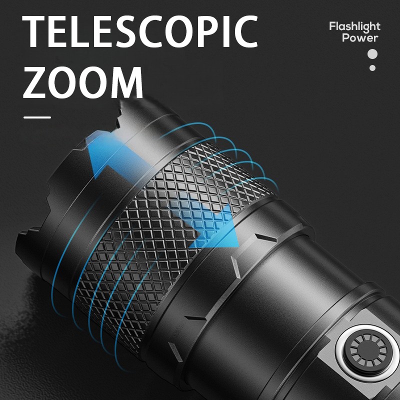 99000000 Lumen Super Bright LED Flashlight Rechargeable Tactical LED Work Light