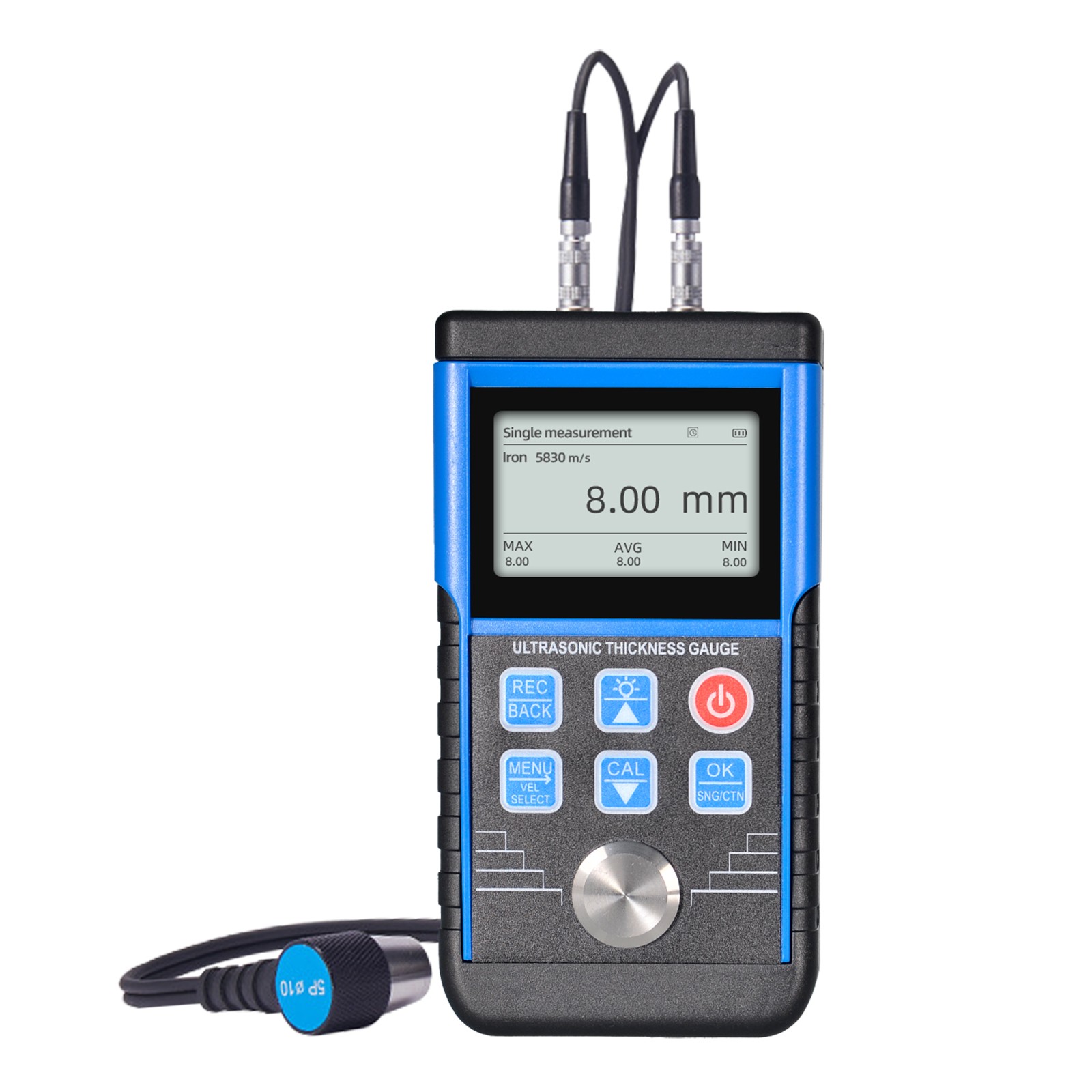 Digital Ultrasonic Thickness Gauge Tester Meter 0.8-500mm Plastic Steel Metal US
